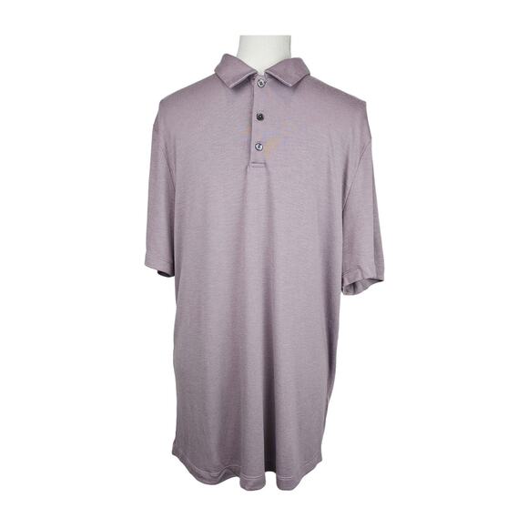 THEORY MEN’S PURPLE POLO SHIRT – SIZE XL – SHORT SLEEVE – MODAL BLEND - Picture 1 of 8